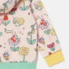 Regnjacka med huva och blommönster
