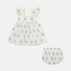 Ärmlös klänning med prästkragar och bloomers-set Ärmlös klänning med prästkragar och bloomers-set