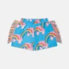 Rollerskate Rainbow Print Fringe Shorts