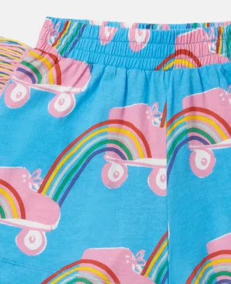 Rollerskate Rainbow Print Fringe Shorts