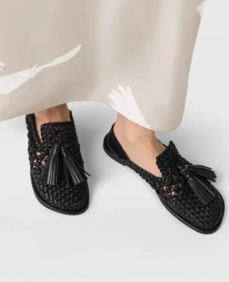 Ryder vävda loafers med tofsar