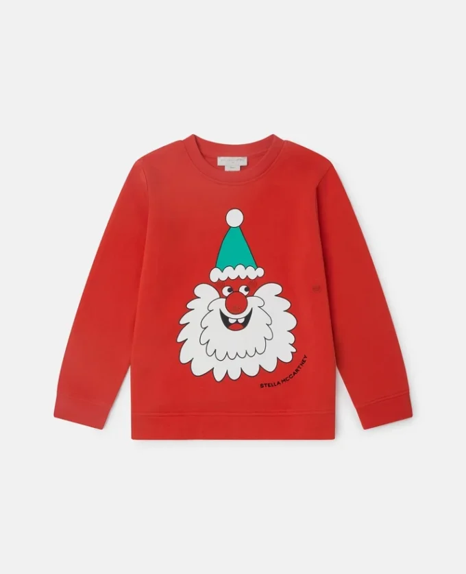 Santa-tröja med rund hals och grafiskt tryck Santa-tröja med rund hals och grafiskt tryck