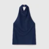 Satintopp med halterneck
