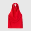 Satintopp med halterneck Satintopp med halterneck