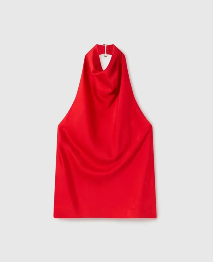 Satintopp med halterneck Satintopp med halterneck