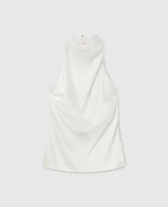Satintopp med halterneck