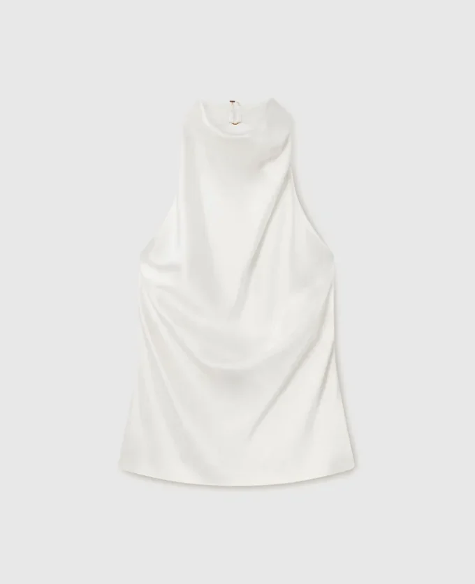 Satintopp med halterneck