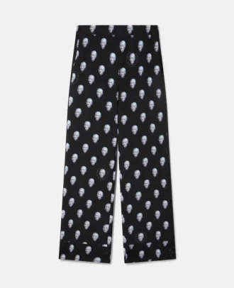 Sexiga pyjamasbyxor i crepe de chine med robotprint Sexiga pyjamasbyxor i crepe de chine med robotprint