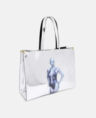 Sexy Robot Graphic speglad kromeffekt tote bag