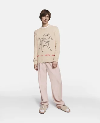Sheep Embroidery Cotton Sweatshirt