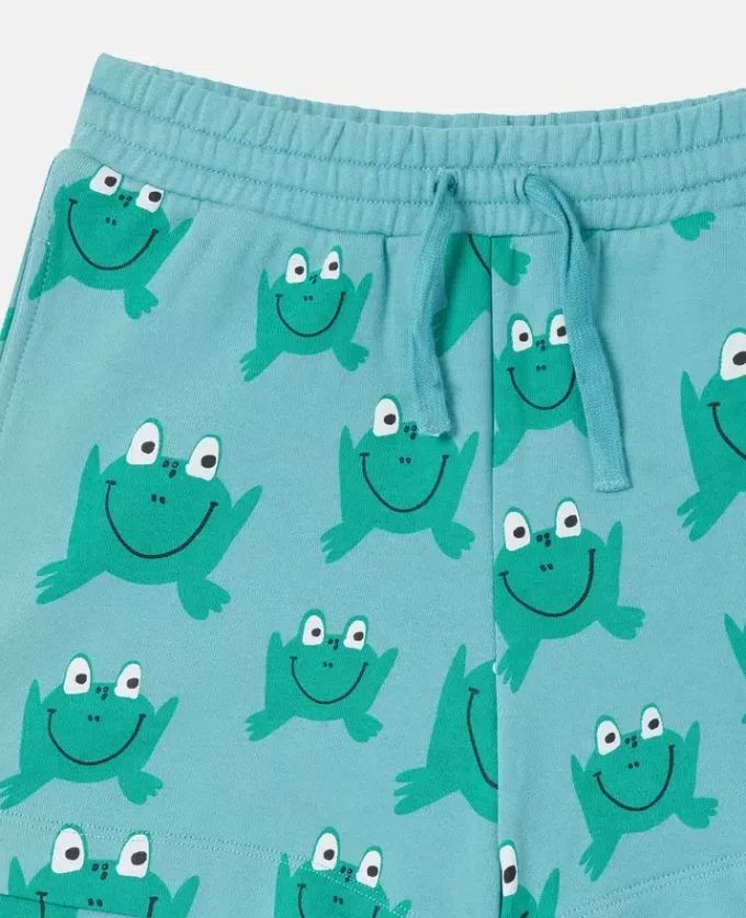 Shorts med dragsko och grodmönster