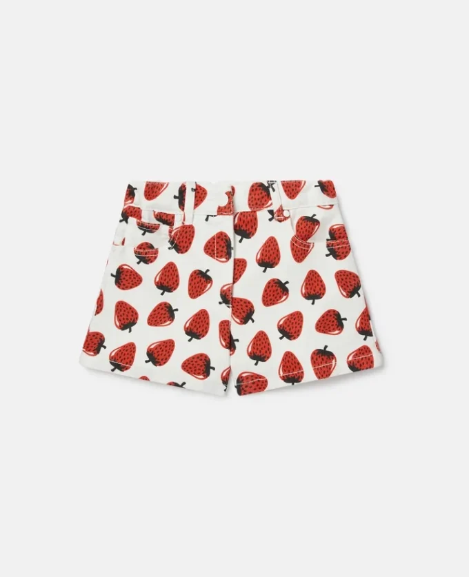Shorts med jordgubbsmönster