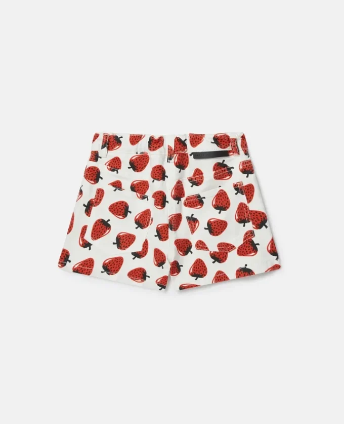 Shorts med jordgubbsmönster