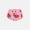 Shorts med jordgubbsmönster och fransar
