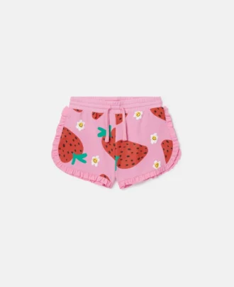 Shorts med jordgubbsmönster och fransar Shorts med jordgubbsmönster och fransar