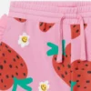 Shorts med jordgubbsmönster och fransar