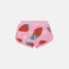Shorts med jordgubbsmönster och fransar