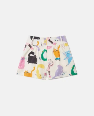 Shorts med kattmönster
