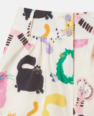 Shorts med kattmönster
