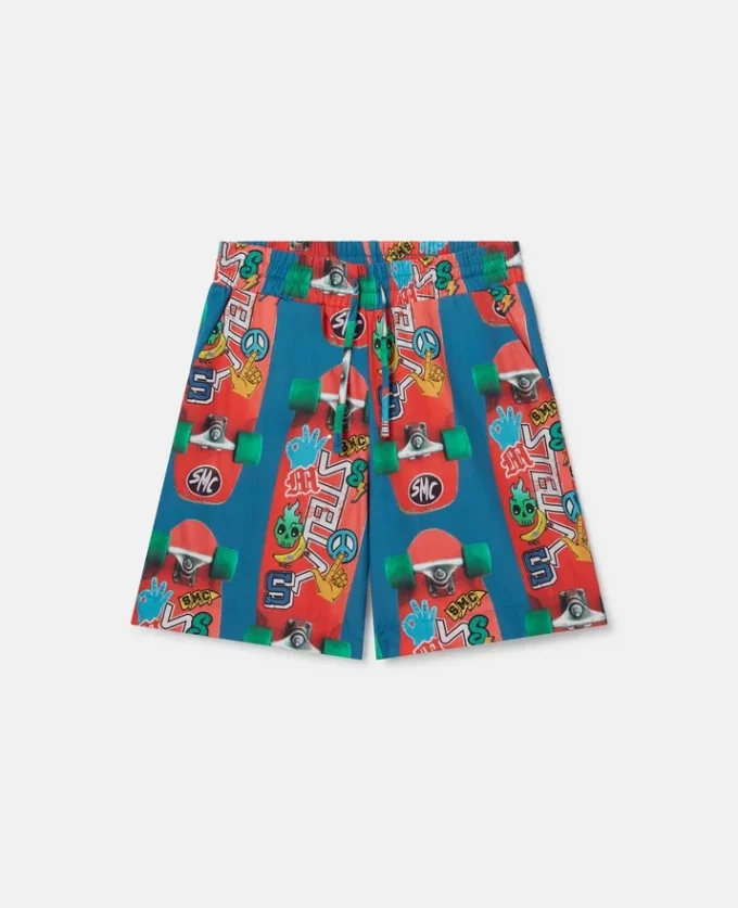 Shorts med skateboardtryck Shorts med skateboardtryck