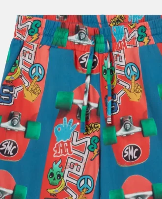 Shorts med skateboardtryck