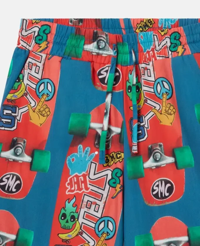 Shorts med skateboardtryck Shorts med skateboardtryck