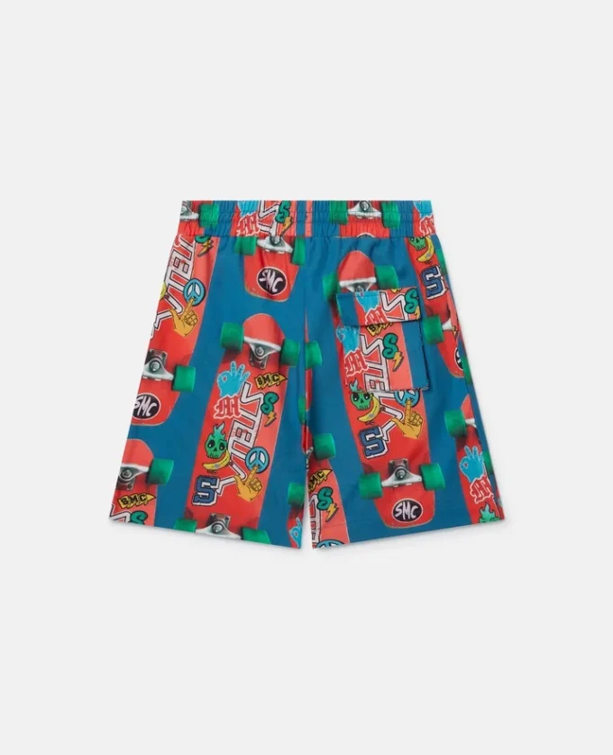 Shorts med skateboardtryck Shorts med skateboardtryck