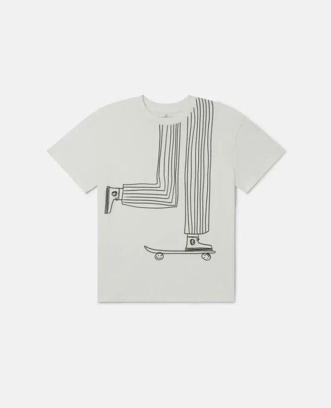 Skateboard-T-shirt med tryck