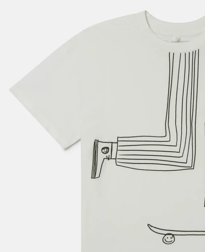 Skateboard-T-shirt med tryck