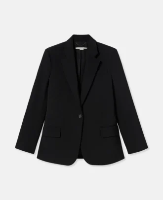 Slim fit-boyfriendblazer i ullflanell