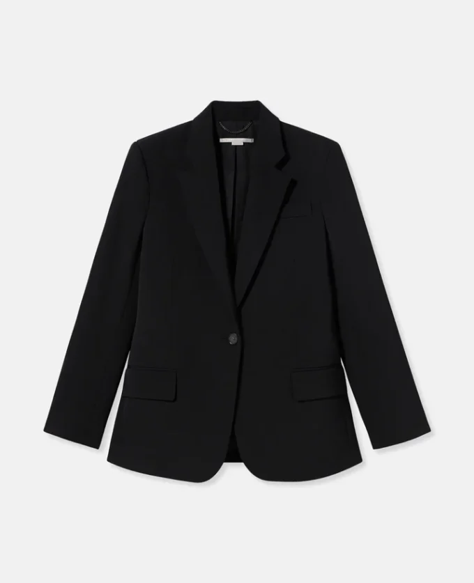 Slim fit-boyfriendblazer i ullflanell Slim fit-boyfriendblazer i ullflanell