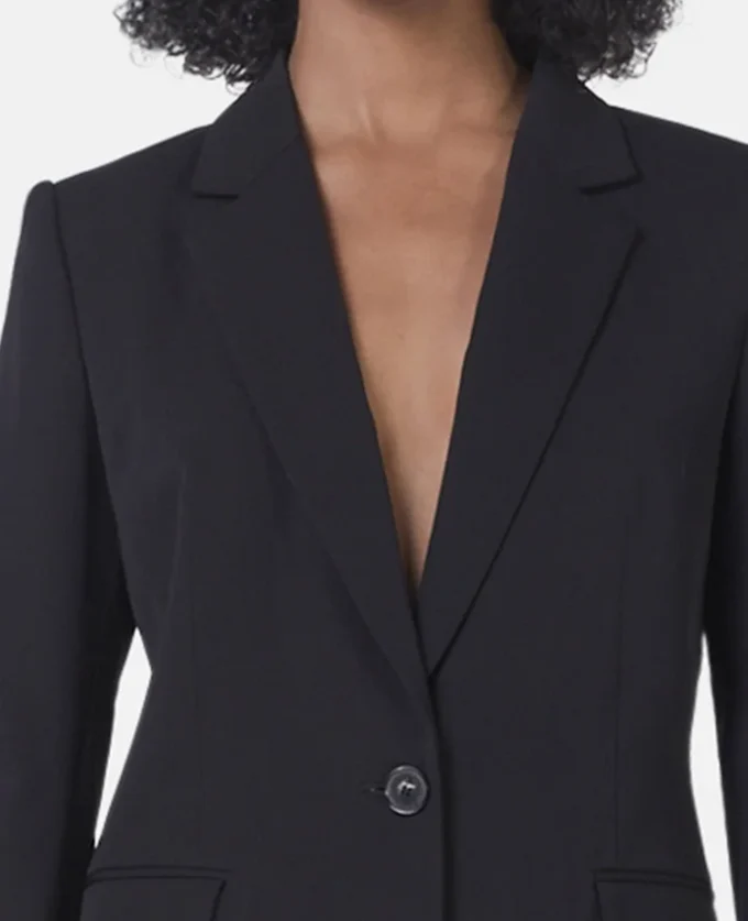 Slim fit-boyfriendblazer i ullflanell Slim fit-boyfriendblazer i ullflanell