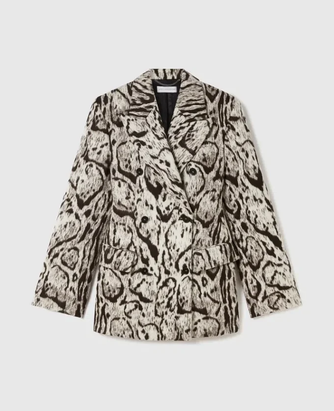 Slim-Fit dubbelknäppt Cloud Leopard-kavaj Slim-Fit dubbelknäppt Cloud Leopard-kavaj