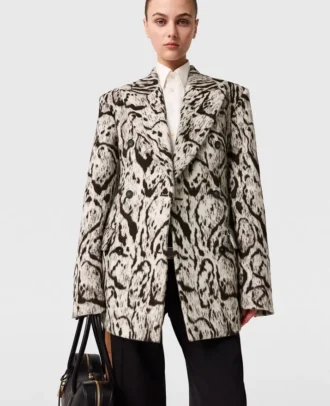 Slim-Fit dubbelknäppt Cloud Leopard-kavaj Slim-Fit dubbelknäppt Cloud Leopard-kavaj