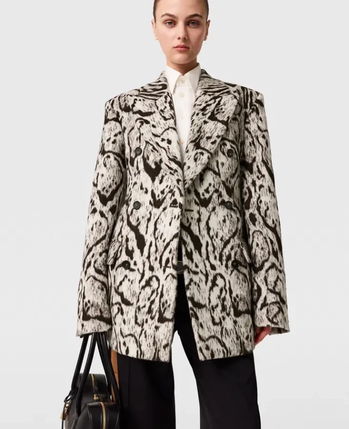 Slim-Fit dubbelknäppt Cloud Leopard-kavaj Slim-Fit dubbelknäppt Cloud Leopard-kavaj