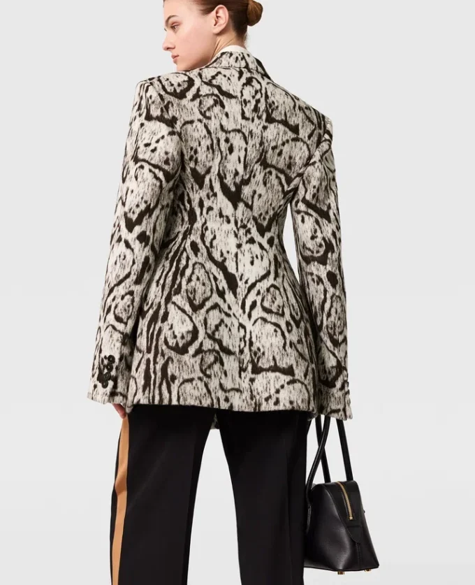Slim-Fit dubbelknäppt Cloud Leopard-kavaj Slim-Fit dubbelknäppt Cloud Leopard-kavaj