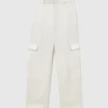 Slouchy cargobyxor med satinpaneler Slouchy cargobyxor med satinpaneler