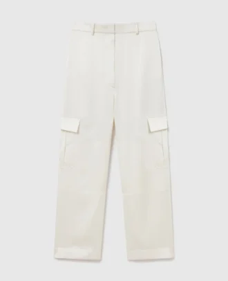 Slouchy cargobyxor med satinpaneler