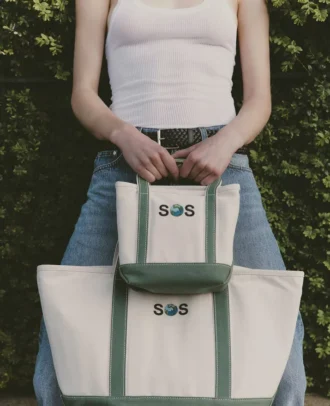 SOS broderad liten totebag