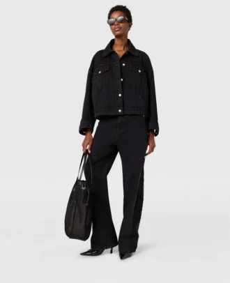 Spetsiga högmidjade jeans med raka ben