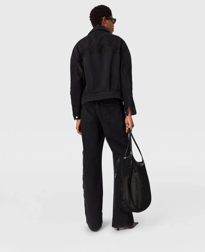 Spetsiga högmidjade jeans med raka ben Spetsiga högmidjade jeans med raka ben