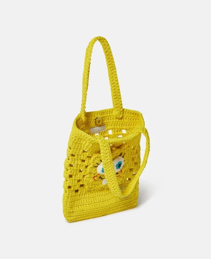 SpongeBob Graphic Crochet Tote Bag