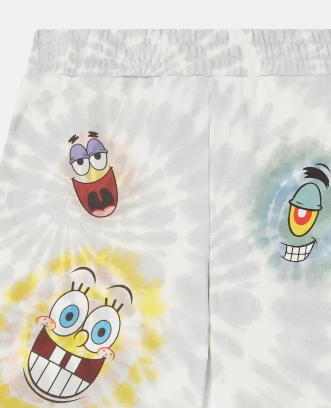 SpongeBob-shorts med grafiskt tie-dye-tryck