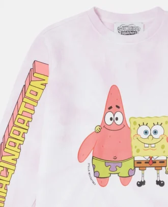 SpongeBob-tröja med grafiskt tryck och tie-dye-mönster