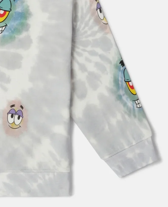 SpongeBob-tröja med grafiskt tryck och tie-dye-mönster SpongeBob-tröja med grafiskt tryck och tie-dye-mönster