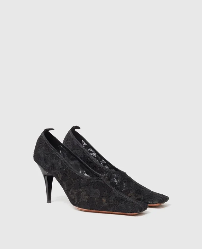 Square-Toe Lace Stiletto Pumps Square-Toe Lace Stiletto Pumps