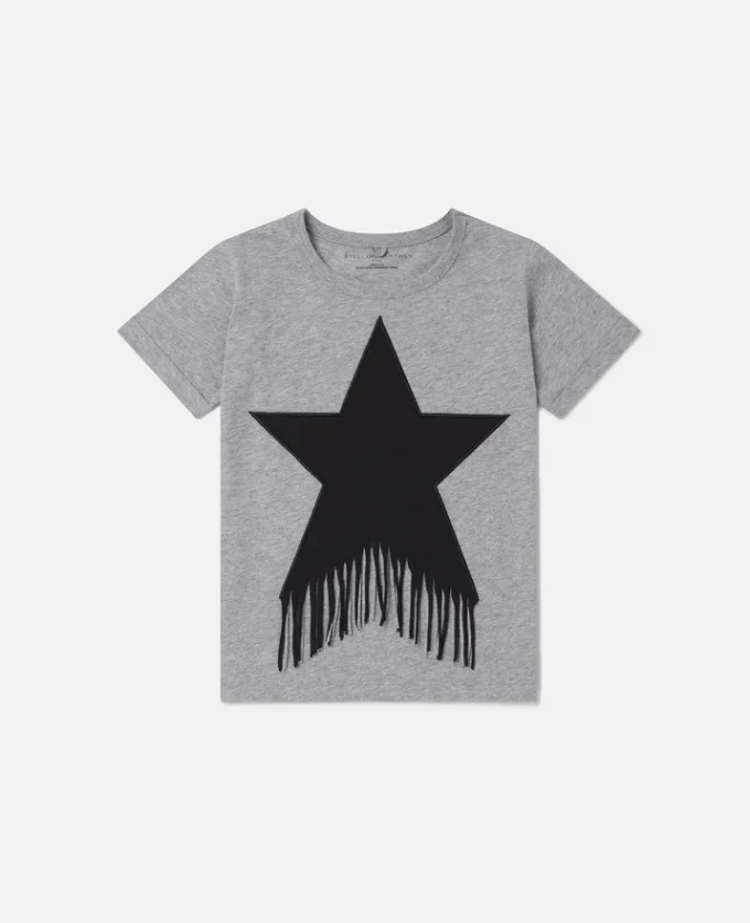 Star Graphic Fringed T-shirt