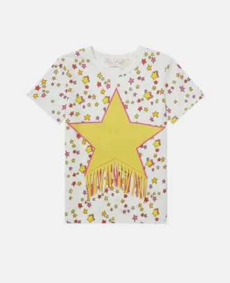 Star Graphic Fringed T-shirt