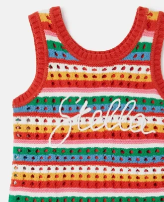 Stella broderad virkad ärmlös klänning