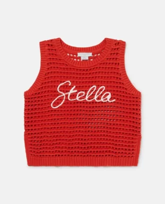 Stella broderad virkad ärmlös topp
